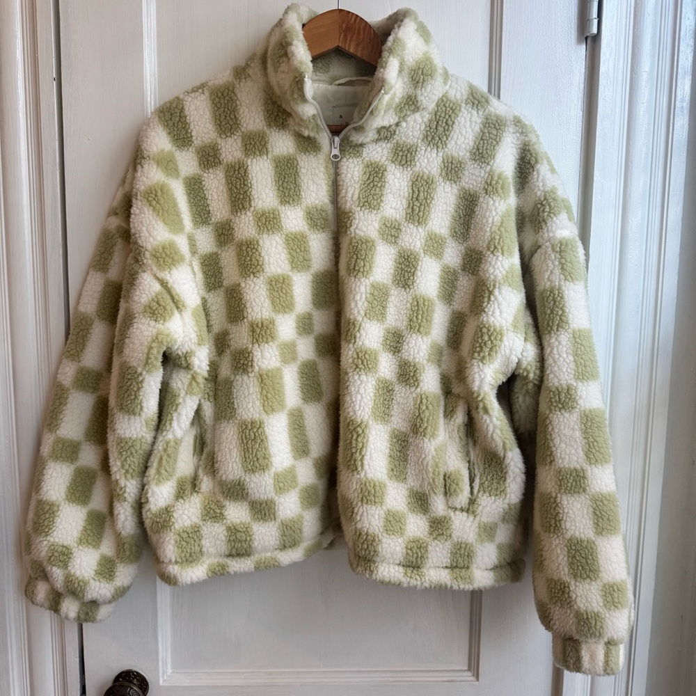 a new day Green and Cream Fleece Jacket